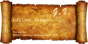 Gácsi Vilmos névjegykártya